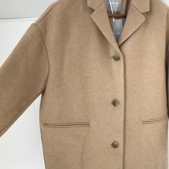 EVERLANE Cocoon Tan Wool Blend Coat Long Camel - Picture 8 of 13